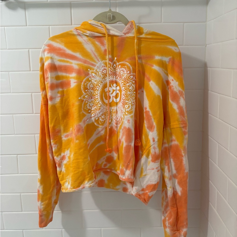Tie-Dye Orange and White Hoodie